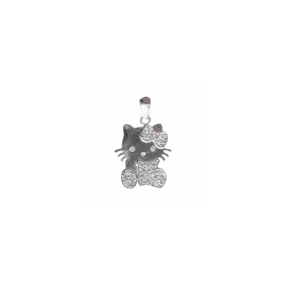Hello Kitty Pendant Charm Sterling Silver Hello Kitty